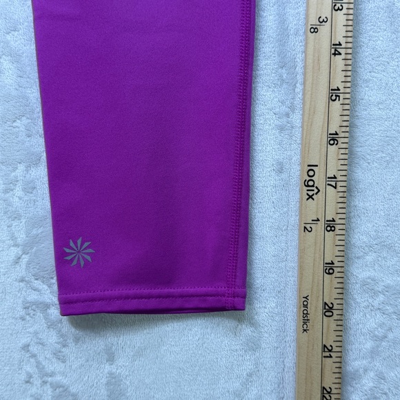 Athleta Purple Athletic Leggings Size XS Back Zip Pocket Yoga Run - Picture 3 of 8